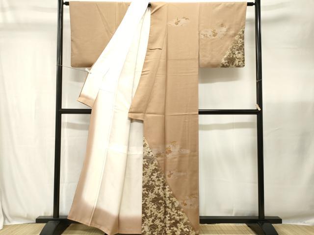 平和屋着物■訪問着 松竹梅 籬花籠文 暈し染め 金銀彩 正絹 逸品 CABJ3469ev
