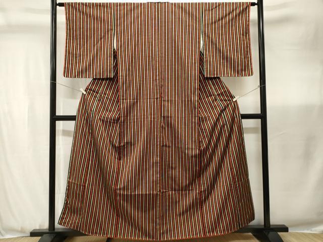 平和屋着物■上質な小紋 縞 正絹 逸品 CABJ3470ev