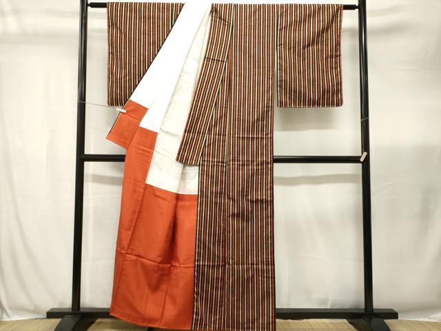 平和屋着物■上質な小紋 縞 正絹 逸品 CABJ3470ev