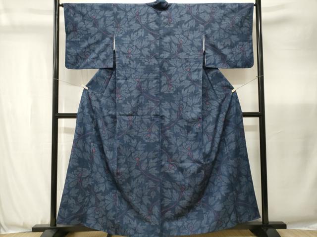 平和屋着物■上質な紬 80亀甲 枝花文 正絹 逸品 CABJ3471ev