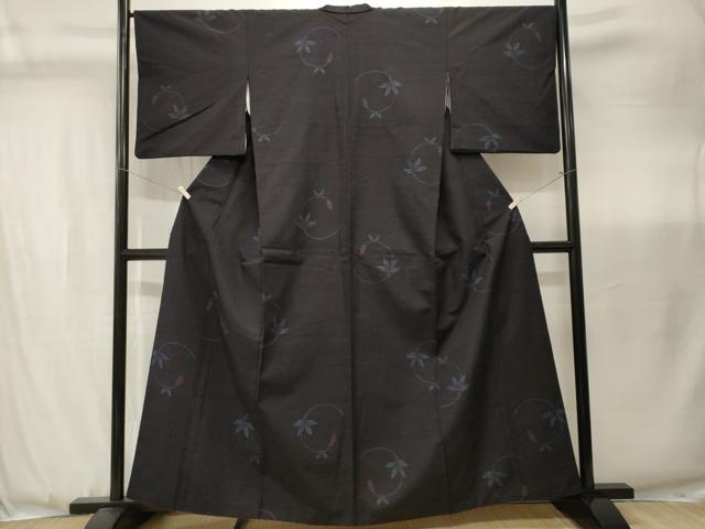 平和屋着物■上質な紬 枝花文 正絹 逸品 CABJ3477ev