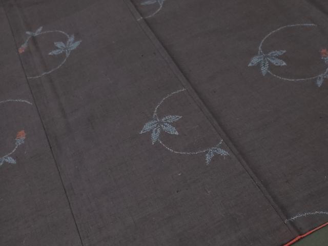 平和屋着物■上質な紬 枝花文 正絹 逸品 CABJ3477ev