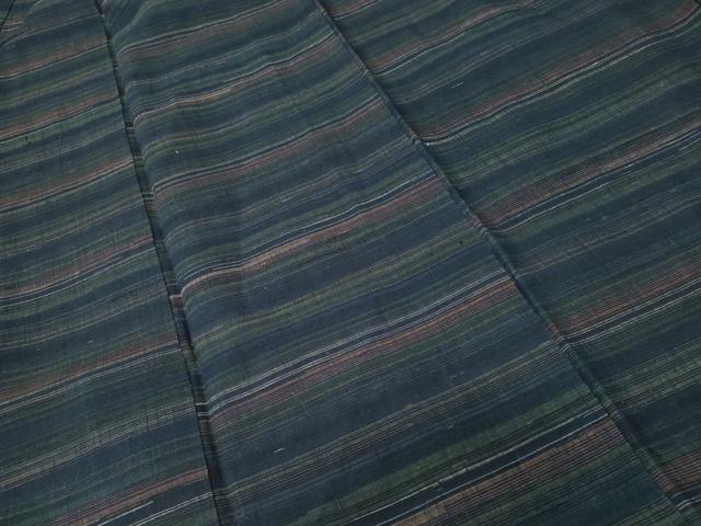 平和屋着物■上質な紬 横段文 正絹 逸品 CABJ3479ev