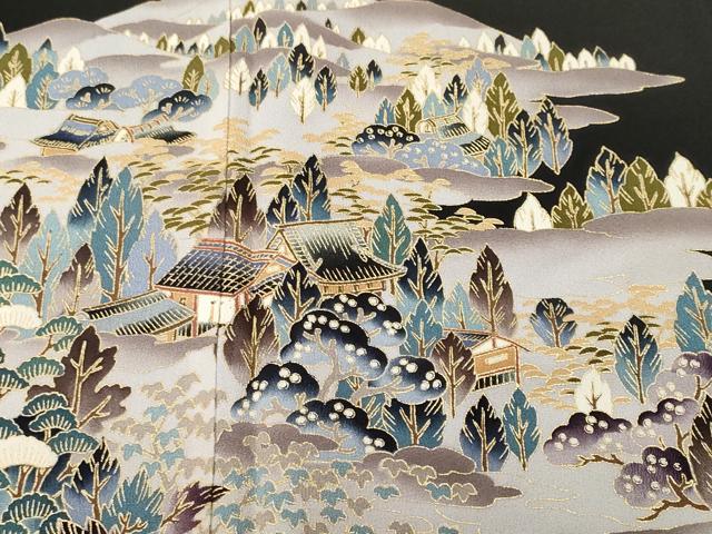 平和屋着物■豪華黒留袖 御所解文 暈し染め 金彩 正絹 逸品 CABJ3480ev