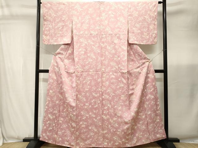 平和屋着物■上質な小紋 草花文 正絹 逸品 CABJ3483ev