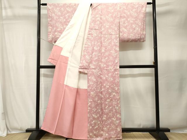 平和屋着物■上質な小紋 草花文 正絹 逸品 CABJ3483ev