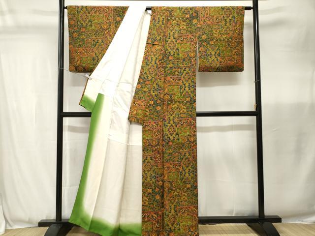 平和屋着物■上質な小紋 更紗吉祥花文 正絹 逸品 CABJ3484ev