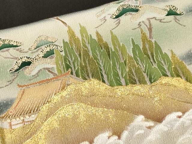 平和屋着物■豪華黒留袖 駒刺繍 萬寿染 立波御所解文 暈し染め 金彩 正絹 逸品 CABJ3485ev