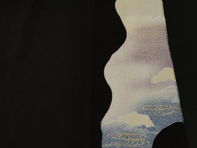 平和屋着物■豪華黒留袖 駒刺繍 萬寿染 立波御所解文 暈し染め 金彩 正絹 逸品 CABJ3485ev