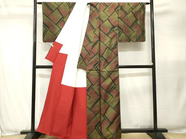 平和屋着物■上質な紬 抽象文 正絹 逸品 CABJ3489ev