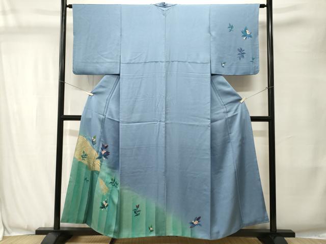 平和屋着物■訪問着 作家物 枝花文 暈し染め 金銀彩 正絹 逸品 CABJ3496ev