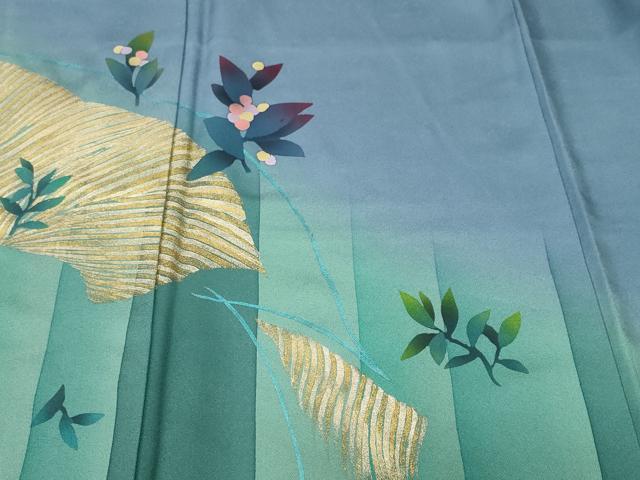 平和屋着物■訪問着 作家物 枝花文 暈し染め 金銀彩 正絹 逸品 CABJ3496ev