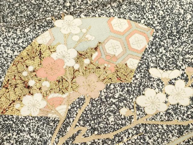 平和屋着物■訪問着 地紙枝花文 たたき染め 金彩 正絹 逸品 CABJ3498ev
