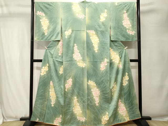 平和屋着物■上質な小紋 草花文 暈し染め 正絹 逸品 CABJ3502ev