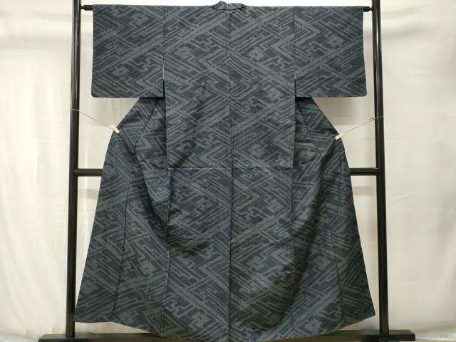 平和屋着物■結城紬 80亀甲 紗綾形地紋 正絹 逸品 CABJ3505ev