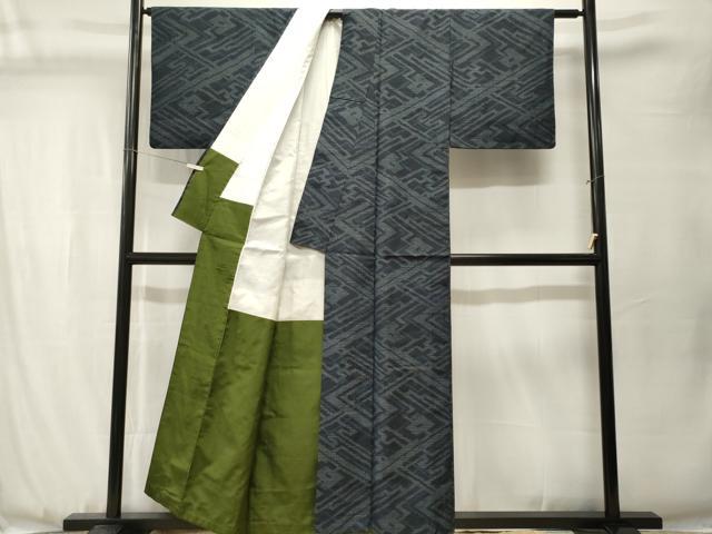 平和屋着物■結城紬 80亀甲 紗綾形地紋 正絹 逸品 CABJ3505ev