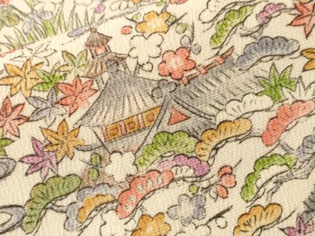 平和屋着物■上質な小紋 風景文 松竹梅 正絹 逸品 CABJ3508ev