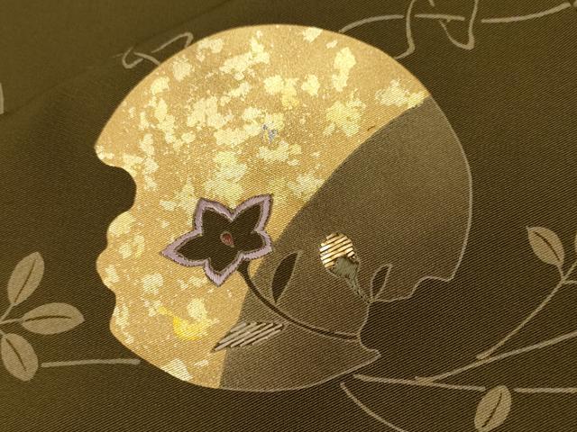 平和屋着物■訪問着 刺繍 蔦の葉松竹梅飛鶴文 金彩 正絹 逸品 CABJ3512ev
