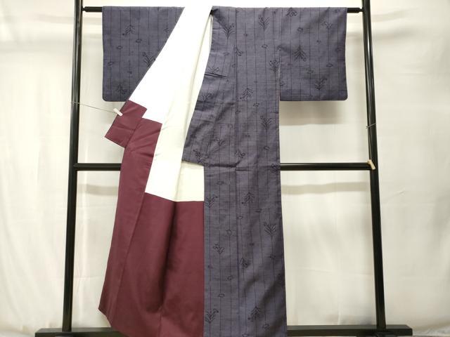 平和屋着物■上質な紬 草花間道 正絹 逸品 CABJ3513ev