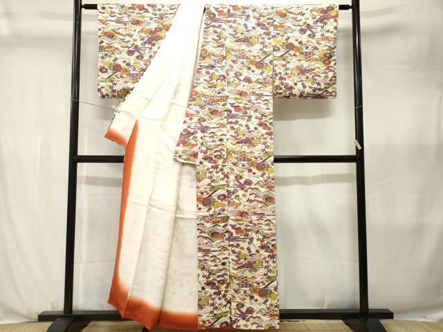 平和屋着物■上質な小紋 風景文 正絹 逸品 CABJ3566ev