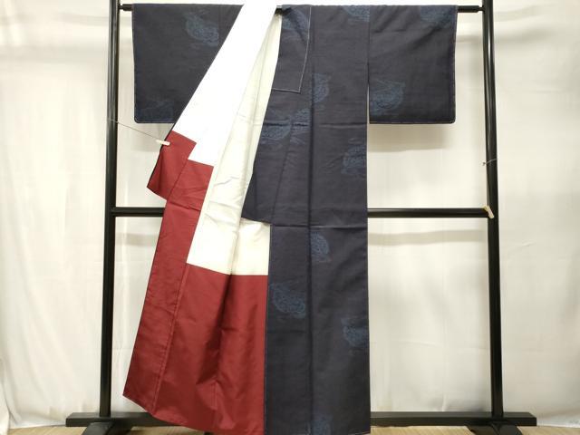 平和屋着物■上質な紬 片輪車流水文 正絹 逸品 CABJ3575ev