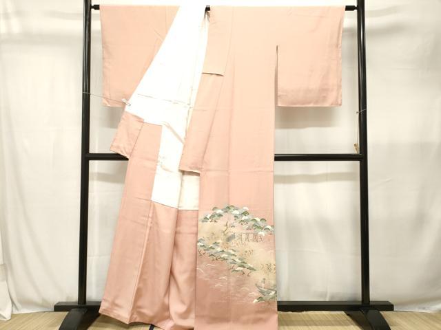 平和屋着物■訪問着 浜松人物文 暈し染め 金彩 正絹 逸品 CABJ3585ev