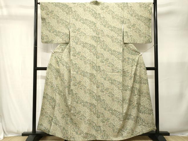 平和屋着物■上質な小紋 更紗草花文 正絹 逸品 CABJ3586ev
