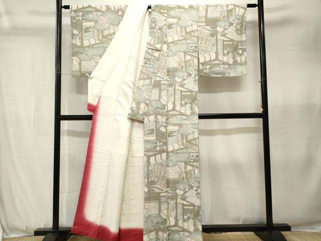 平和屋着物■上質な小紋 風景文 正絹 逸品 CABJ3587ev