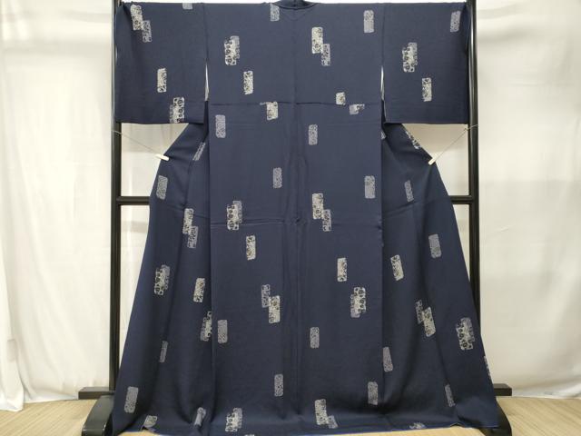 平和屋着物■上質な小紋 色紙重ね草花文 金彩 ロング丈 正絹 逸品 CABJ3588ev