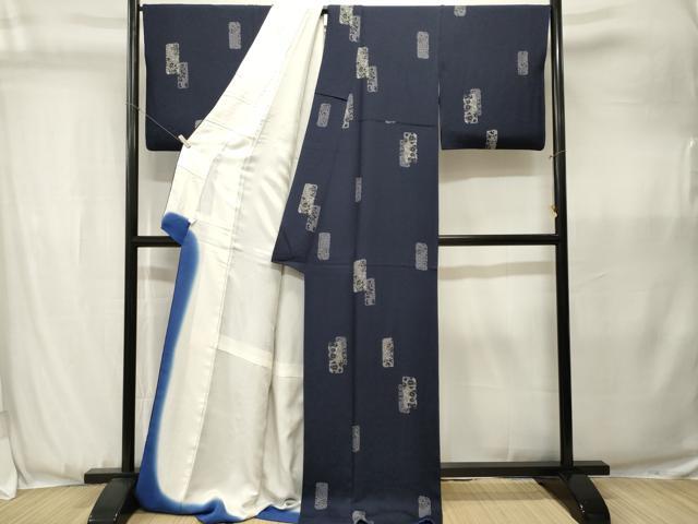 平和屋着物■上質な小紋 色紙重ね草花文 金彩 ロング丈 正絹 逸品 CABJ3588ev
