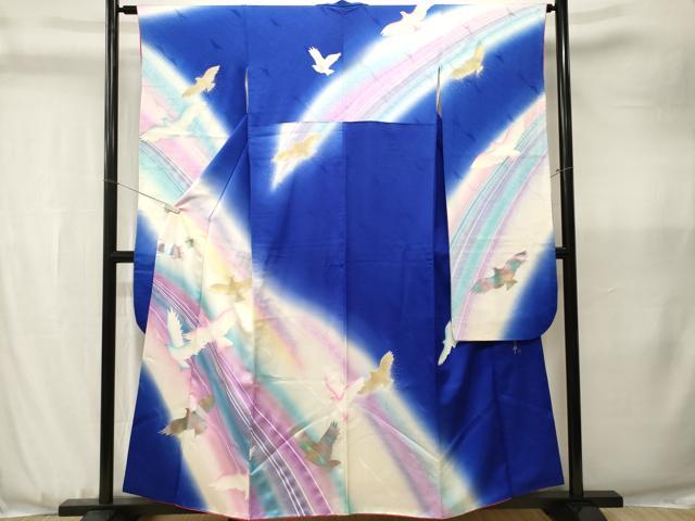 平和屋着物■写真家・秋山庄太郎 振袖 飛鳥文 暈し染め 金銀彩 正絹 逸品 CABJ3593ev
