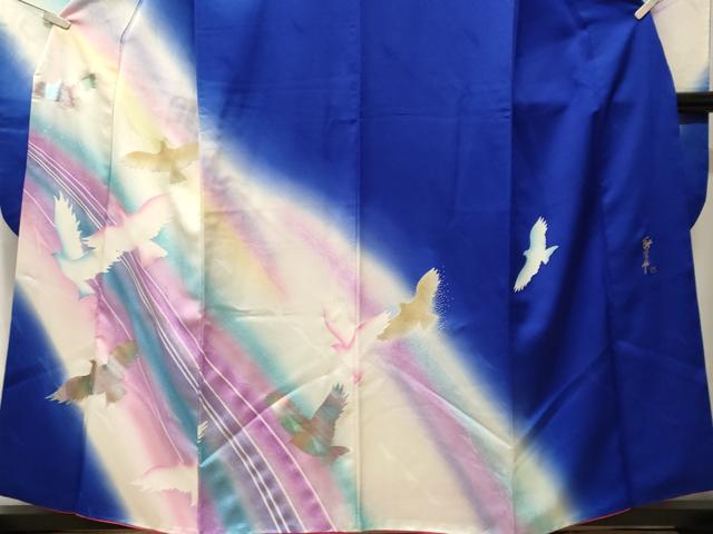 平和屋着物■写真家・秋山庄太郎 振袖 飛鳥文 暈し染め 金銀彩 正絹 逸品 CABJ3593ev