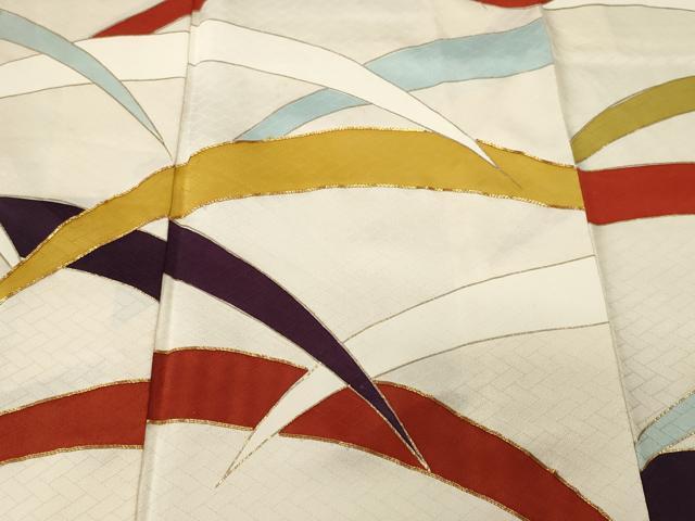 平和屋着物■訪問着 駒刺繍 芝草文 金彩 正絹 逸品 CABJ3595ev