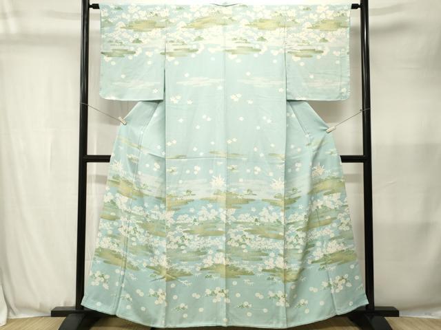 平和屋着物■訪問着 エ霞草花文 正絹 逸品 CABJ3600ev