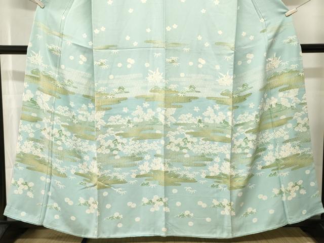 平和屋着物■訪問着 エ霞草花文 正絹 逸品 CABJ3600ev