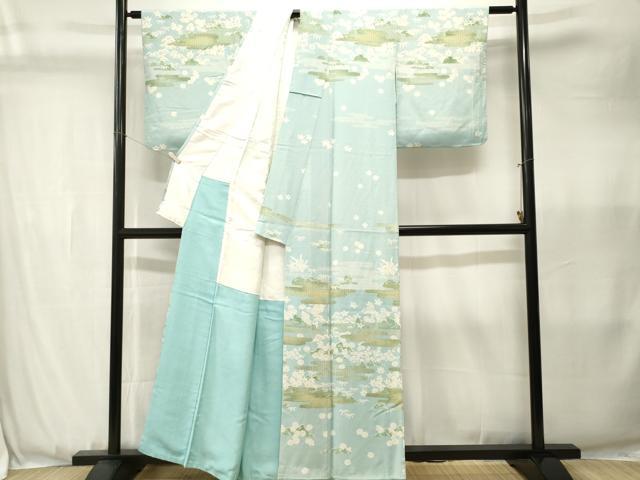 平和屋着物■訪問着 エ霞草花文 正絹 逸品 CABJ3600ev