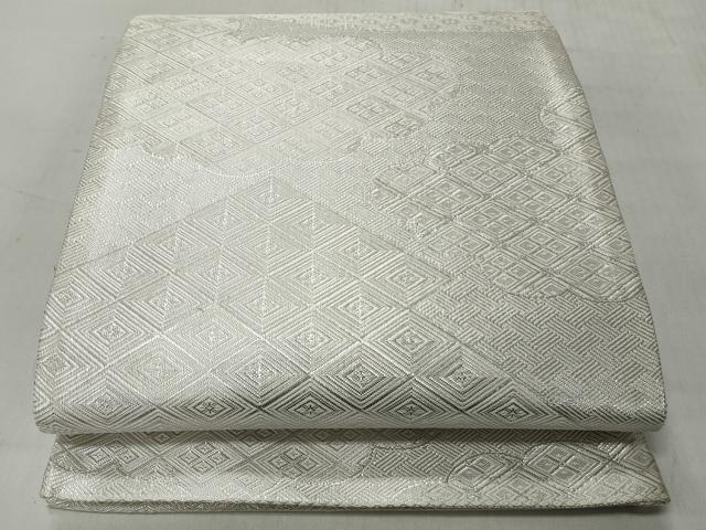 平和屋着物◎佐賀錦 全通柄袋帯 雲取り吉祥文 銀糸 正絹 逸品 CABJ3603qe
