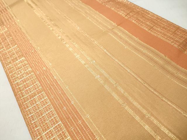 平和屋着物◎両面 全通柄袋帯 唐織 糸巻花文 金糸 正絹 逸品 CABJ3606qe