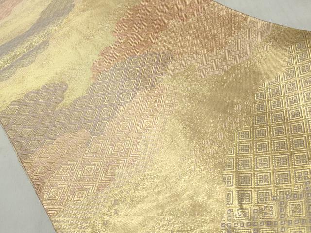 平和屋着物◎佐賀錦 六通柄袋帯 雲取り吉祥文 金糸 正絹 逸品 CABJ3613qe