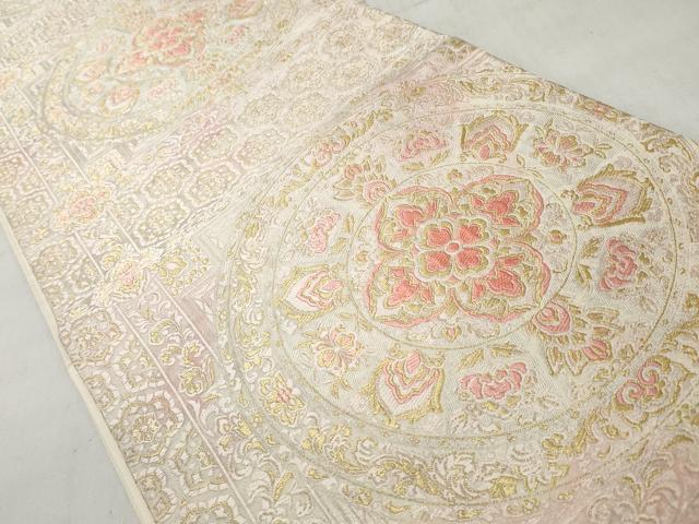 平和屋着物◎六通柄袋帯 唐織 正倉院花丸文 金糸 正絹 逸品 CABJ3621qe