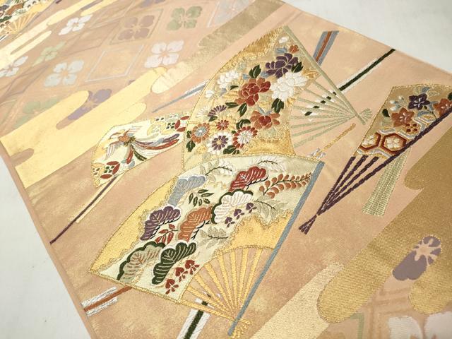 平和屋着物◎六通柄袋帯 唐織 エ霞鳳凰文 金銀糸 正絹 逸品 CABJ3622qe