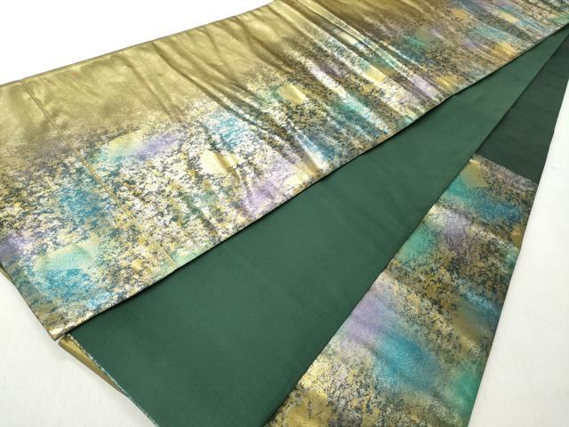 平和屋着物◎六通柄袋帯 霞文 引箔 正絹 逸品 CABJ3644qe