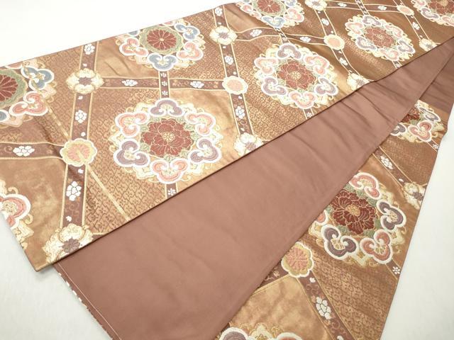 平和屋着物◎六通柄袋帯 唐織 織文錦 蜀江花文 金糸 正絹 逸品 CABJ3664qe