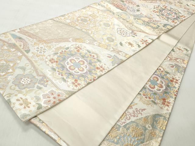 平和屋着物◎六通柄袋帯 正倉院花鳥文 金糸 正絹 逸品 CABJ3674qe