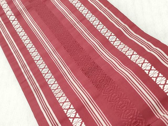 平和屋着物◎本場筑前博多織 半幅帯 献上 正絹 逸品 CABJ3697qe