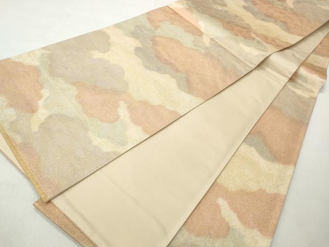 平和屋着物◎全通柄袋帯 雲重ね文 金糸 正絹 逸品 CABJ3705qe