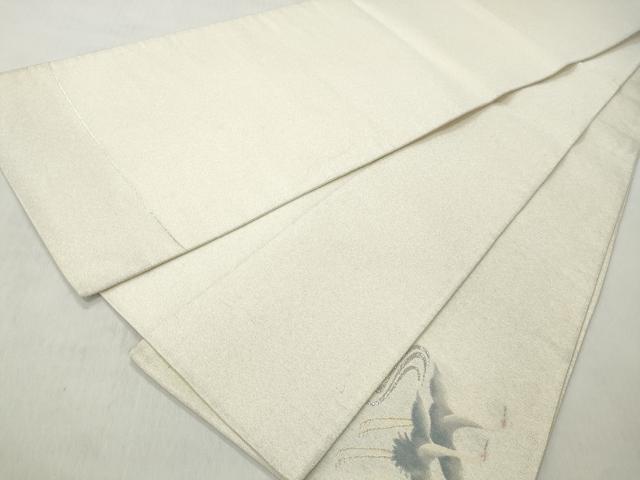 平和屋着物◎太鼓柄袋帯 流水飛鶴文 金銀糸 正絹 逸品 CABJ3711qe