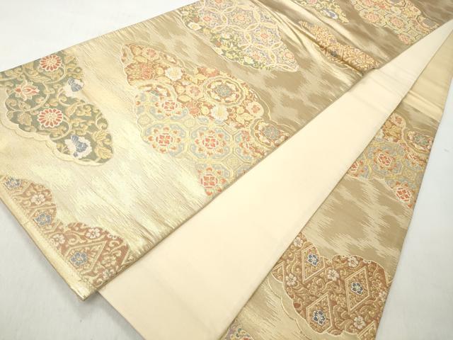 平和屋着物◎六通柄袋帯 唐織 飾彩文様錦 金糸 正絹 逸品 CABJ3721qe