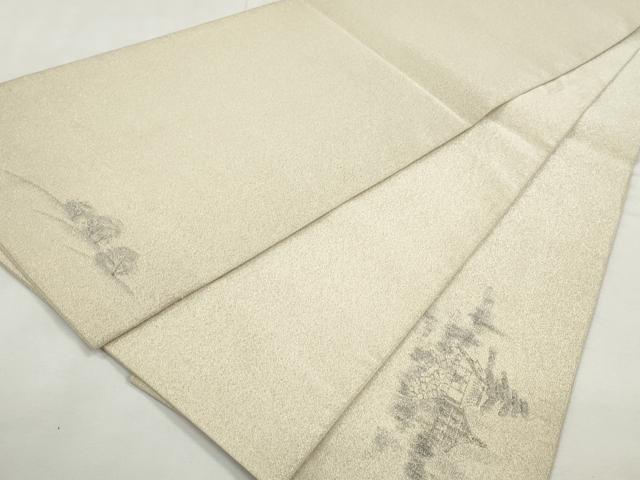 平和屋着物◎太鼓柄袋帯 草木染 清水寺 銀糸 正絹 逸品 CABJ3726qe
