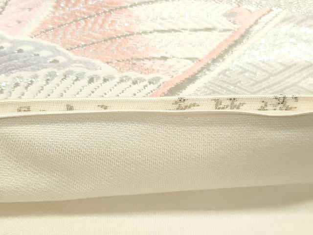 平和屋着物◎六通柄袋帯 唐織 飛鶴文 金銀糸 正絹 逸品 CABJ3728qe